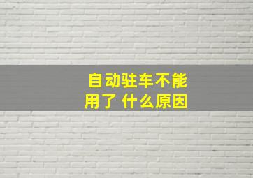 自动驻车不能用了 什么原因